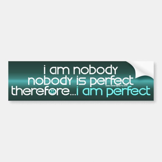 Ik ben perfect bumpersticker (Voorkant)