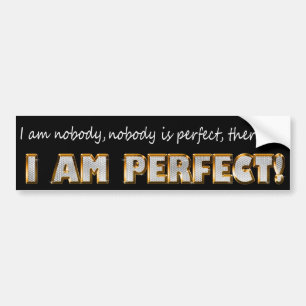 Ik ben perfecte woorden van wijsheid bumpersticker