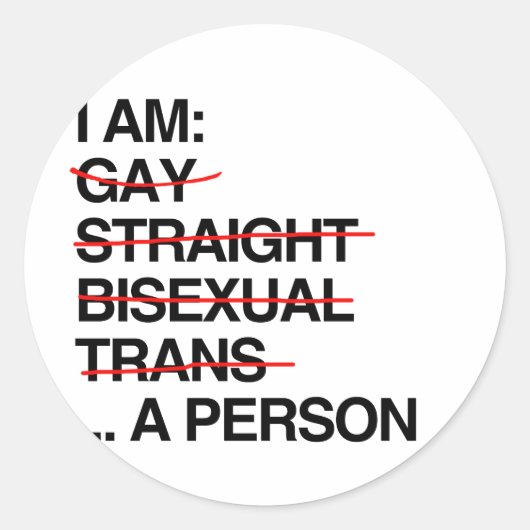 IK BEN PERSOON RONDE STICKER (Voorkant)