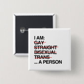 IK BEN PERSOON VIERKANTE BUTTON 5,1 CM (Voorkant /achterkant)