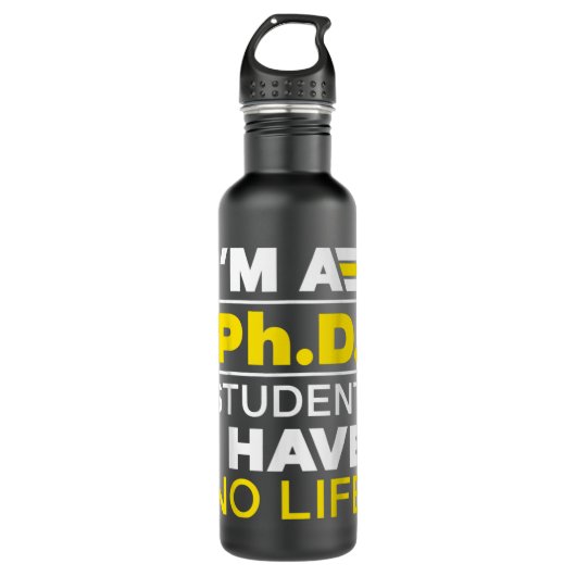 Ik ben Phd Student Ik heb geen biodoctoraatGradu Waterfles (Voorkant)