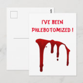 Ik ben Phlebotomized. Briefkaart (Voorkant / Achterkant)