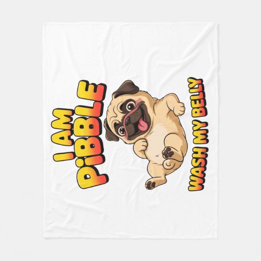 Ik Ben Pibble Was Mijn Buik Fleece Deken (Voorkant)