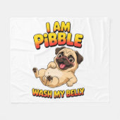 Ik Ben Pibble Was Mijn Buik Fleece Deken (Voorkant (Horizontaal))