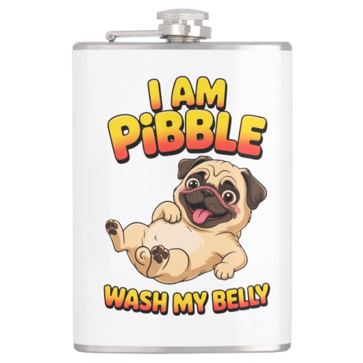 Ik Ben Pibble Was Mijn Buik Heupfles (Voorkant)