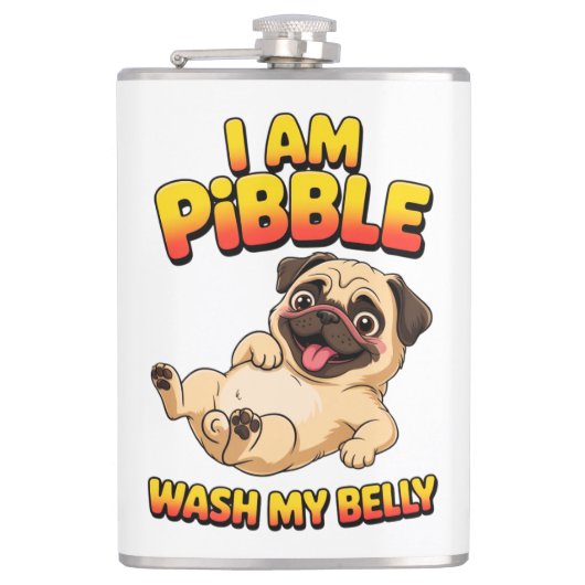 Ik Ben Pibble Was Mijn Buik Heupfles (Voorkant)
