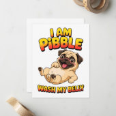 Ik Ben Pibble Was Mijn Buik Notitiekaartje (Voorkant / Achterkant in situ)