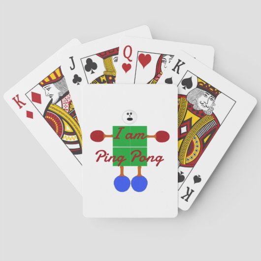 Ik ben Ping Pong Cartoon Speelkaarten (Achterkant)