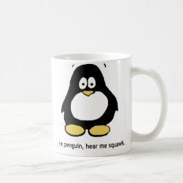"Ik ben pinguïn, hoor me kraakje" Klassieke witte  Koffiemok