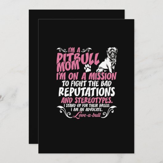 Ik ben Pitbull Mam Feestdagenkaart (Voorkant / Achterkant)