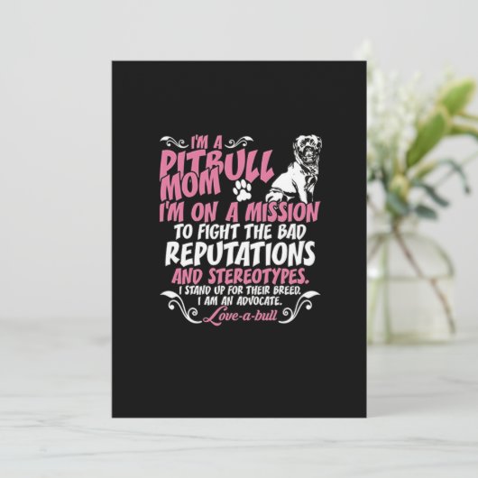 Ik ben Pitbull Mam Feestdagenkaart (Staand voorkant)