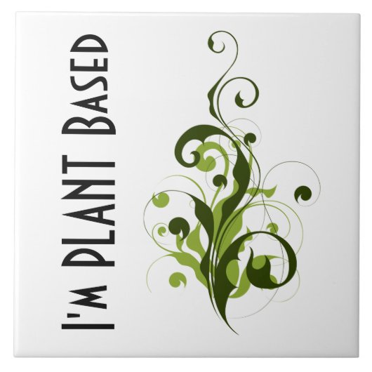 Ik ben Plant gebaseerde Vegan of Vegetarian Messag Tegeltje (Voorkant)