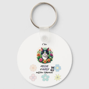 Ik ben poes gewoon miauwvalous .. kattenliefhebber sleutelhanger