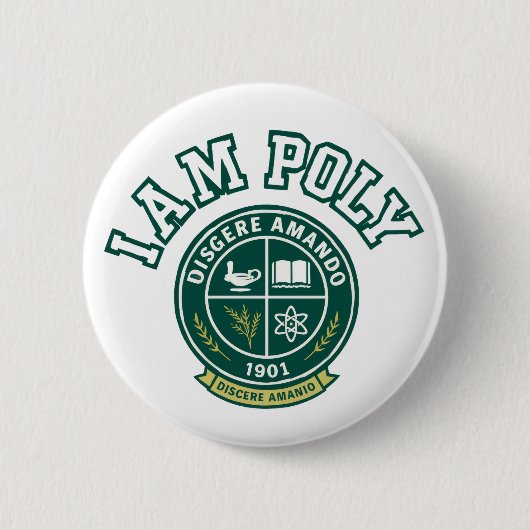 Ik ben POLY klassieke knop Ronde Button 5,7 Cm (Voorkant)