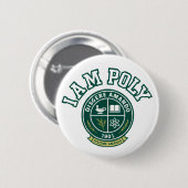 Ik ben POLY klassieke knop Ronde Button 5,7 Cm (Voorkant /achterkant)