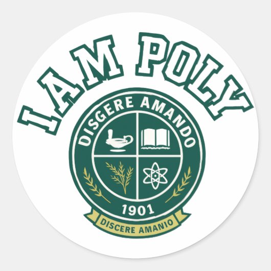 Ik ben POLY klassieke ronde sticker (Voorkant)