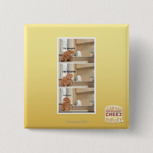 Ik ben poopin. vierkante button 5,1 cm (Voorkant)