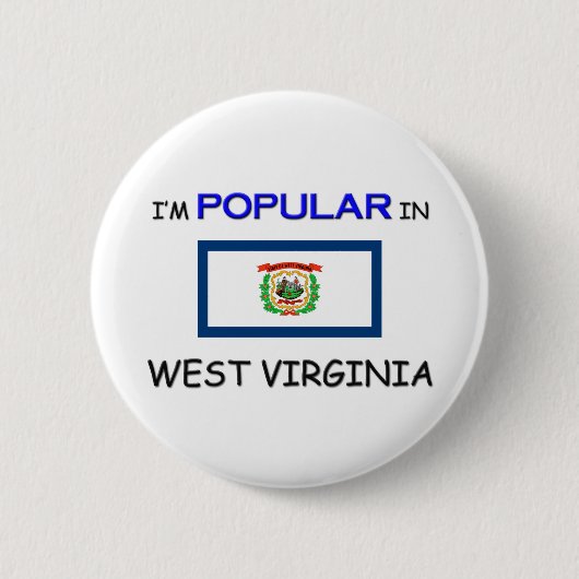 Ik ben populair in WEST VIRGINIA Ronde Button 5,7 Cm (Voorkant)