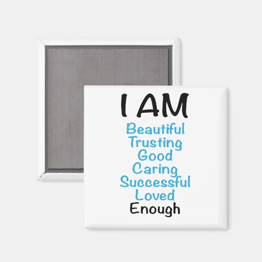 IK BEN... Positieve bevestigingen Magneet (Voorkant / Achterkant)