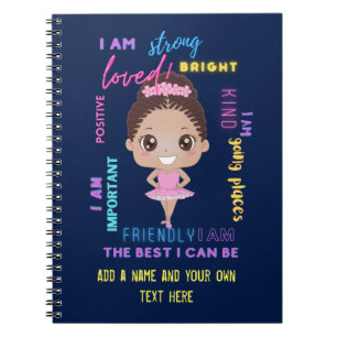 IK BEN - Positieve meisjesbevestigingen Ballerina- Notitieboek