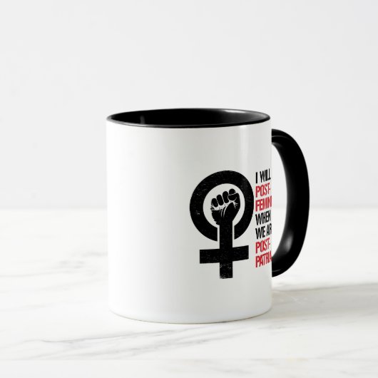 Ik ben postfeminist als we postpatriarch zijn. mok (Voorkant rechts)