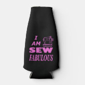 Ik ben prachtig naaid in zwart en roze flesjeskoeler (Voorkant)