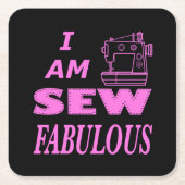 Ik ben prachtig naaid in zwart en roze kartonnen onderzetters (Voorkant)