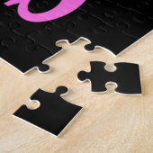 Ik ben prachtig naaid in zwart en roze legpuzzel (Zijkant)