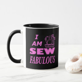 Ik ben prachtig naaid in zwart en roze mok