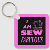 Ik ben prachtig naaid in zwart en roze sleutelhanger (Voorkant)