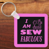 Ik ben prachtig naaid in zwart en roze sleutelhanger (Voorkant)