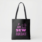 Ik ben prachtig naaid in zwart en roze tote bag (Voorkant)
