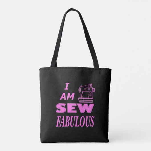 Ik ben prachtig naaid in zwart en roze tote bag (Achterkant)