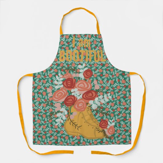 "Ik ben prachtig" Punny Floral Schort (Voorkant)