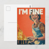 Ik ben prima 50 huisvrouw briefkaart (Voorkant / Achterkant)