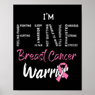 Ik ben prima borstkanker krijger roze lint borst poster