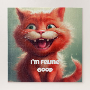 "Ik ben prima" Cute Red Cat Legpuzzel