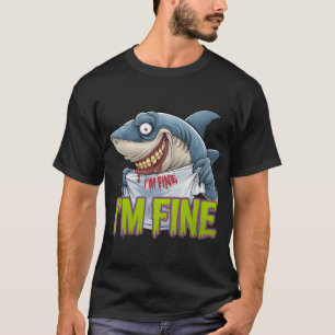 Ik ben prima film Halloween Zombie Shark Bite Sarc T-shirt