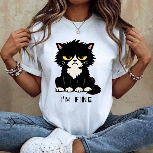 Ik ben prima - Grappige kat T-shirt