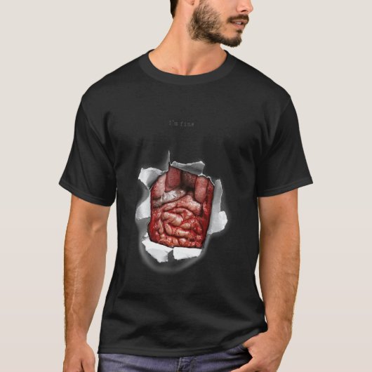 Ik ben prima Halloween bloederige wond blessure Gr T-shirt (Voorkant)