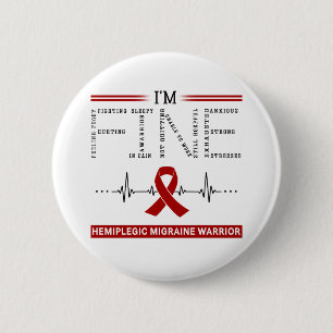 Ik ben prima hemiplegische migraine krijger ronde button 5,7 cm