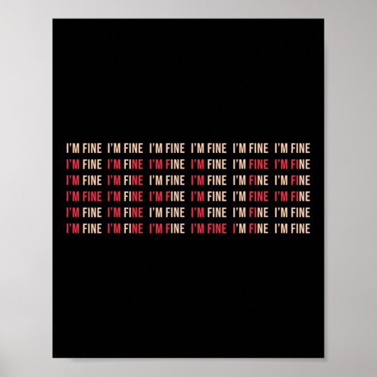 Ik ben prima hulp depressie mentale gezondheid bew poster (Voorkant)