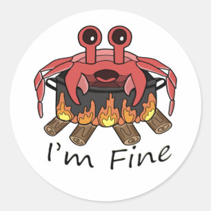 Ik ben prima kokende krab ronde sticker