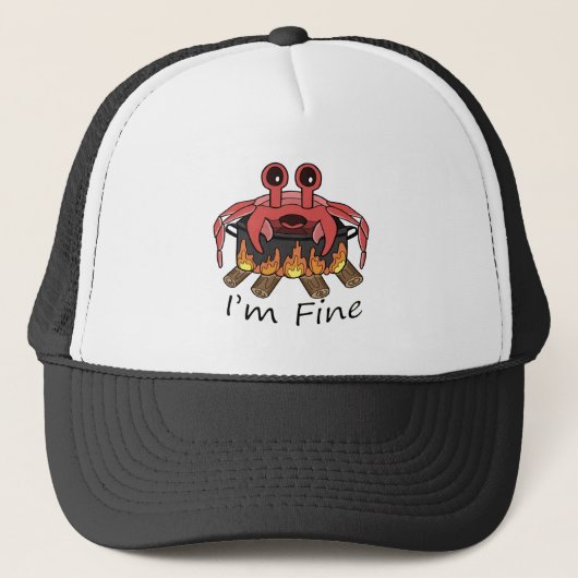 Ik ben prima kokende krab trucker pet (Voorkant)