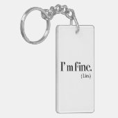 Ik ben prima (Lies) Acryl Sleutelhanger Minimalist (Voorkant Links)