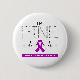 Ik ben prima migraine krijger ronde button 5,7 cm