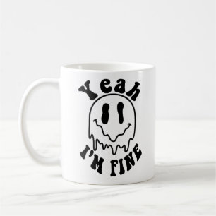Ik ben prima Mok-thee tijd leuk design cadeau idee Koffiemok