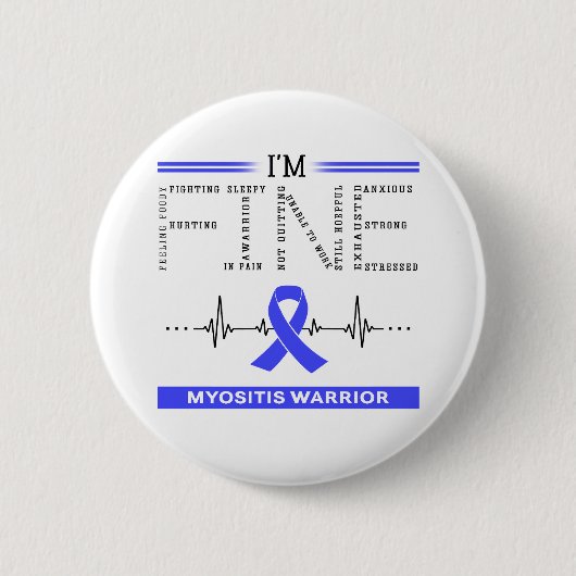 Ik ben prima Myositis Krijger Ronde Button 5,7 Cm (Voorkant)
