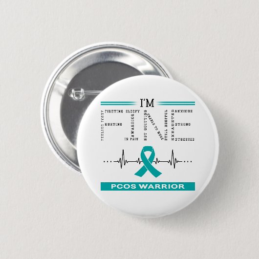Ik ben prima PCOS krijger Ronde Button 5,7 Cm (Voorkant /achterkant)