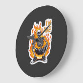 Ik Ben Prima Skelet op Vuur Grappige Sticker Illus Grote Klok (Hoek)